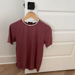 Theory Men's Burgundy Short Sleeve Tee